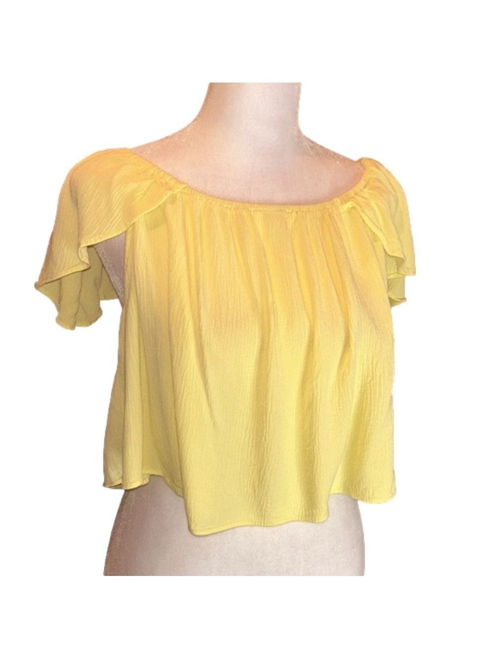 TOPSHOP Adorable Banana Yellow Crop Top Size 8 - Picture 2 of 8